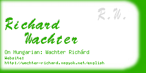 richard wachter business card